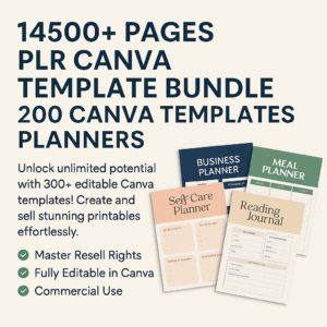 14500+ Pages PLR Canva Template Bundle | 300+ Editable Planners